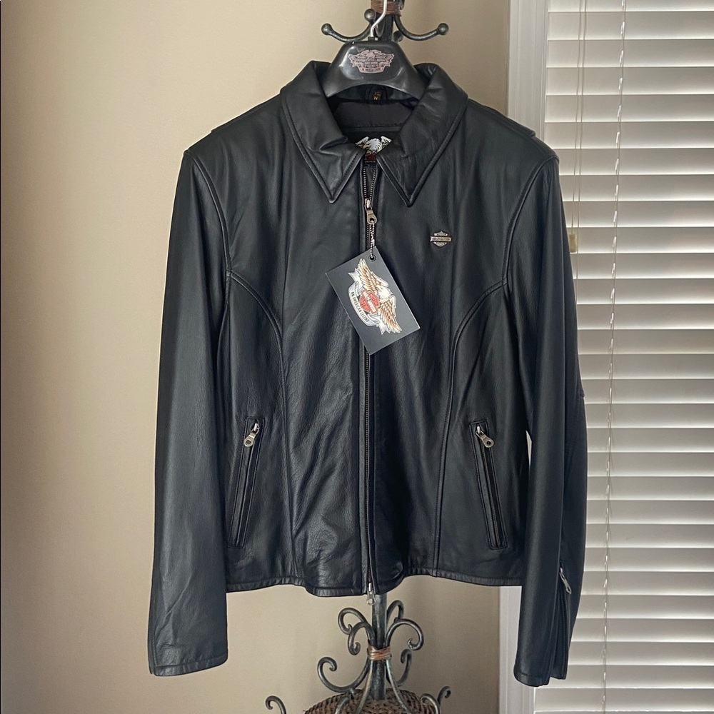 Genuine Leather Vintage Harley Davidson Jacket Pathway New 90’s Womens XL